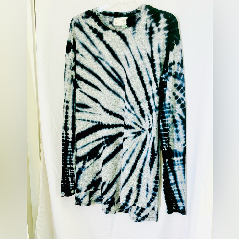 Oversized Tie Dye Campus Style Long Sleeve Sweater Knit Top
